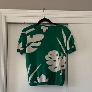 Vintage palm leaf cashmere sweater